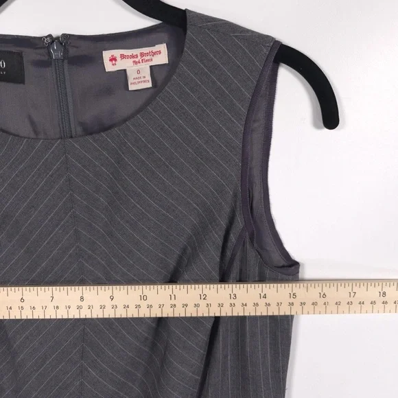 BROOKS BROTHERS Red Fleece Tollegno 1900 Fabric Made ITALY🇮🇹 WOOL Dress Size 0 - Picture 7 of 13